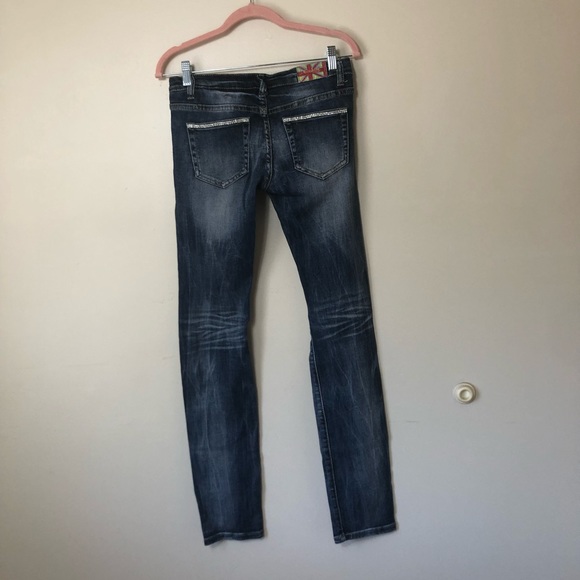 Machine Pour Neuf Mode Brand Studded Jeans Size 5 - Picture 7 of 9